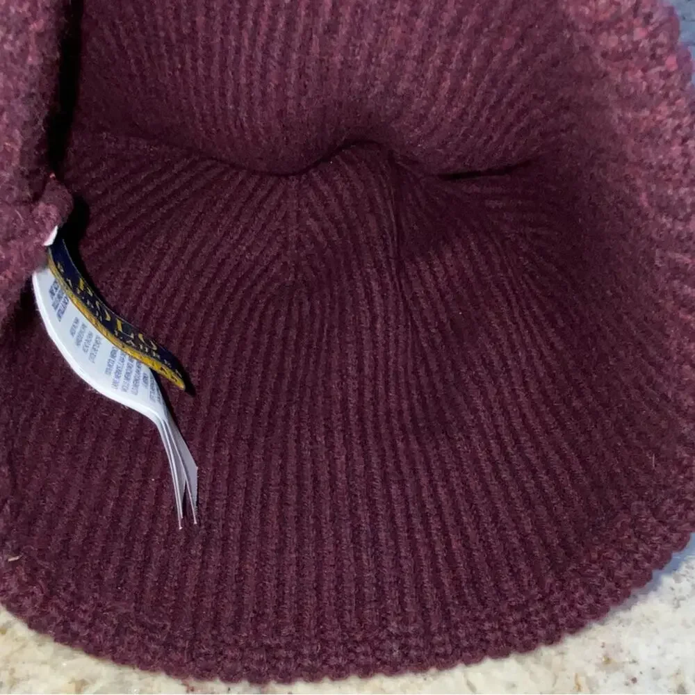 POLO Ralph Lauren $78 Signature Pony 100% Merino Wool-Beanie Juneberry OS NWOT